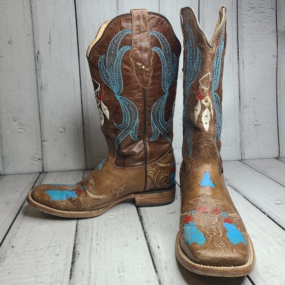 Cruzalta Womens Boots Hand Tooled Design Size 9-9.5 Nice Condition - Picture 11 of 12
